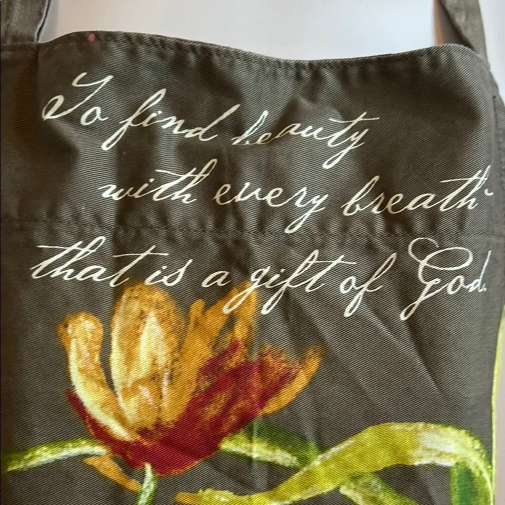 Floral Apron with Script Design